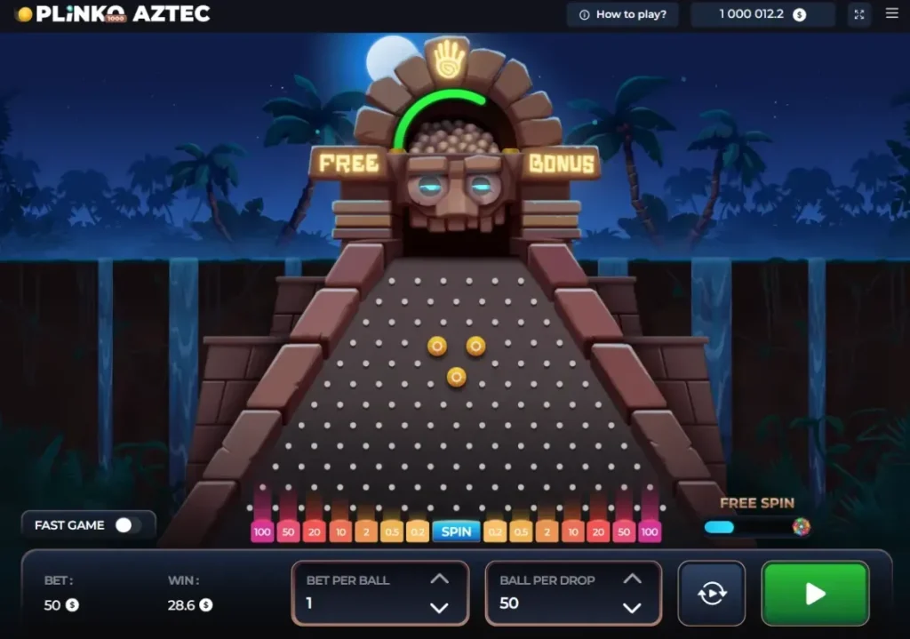 Plinko AZTEC 1000 demo