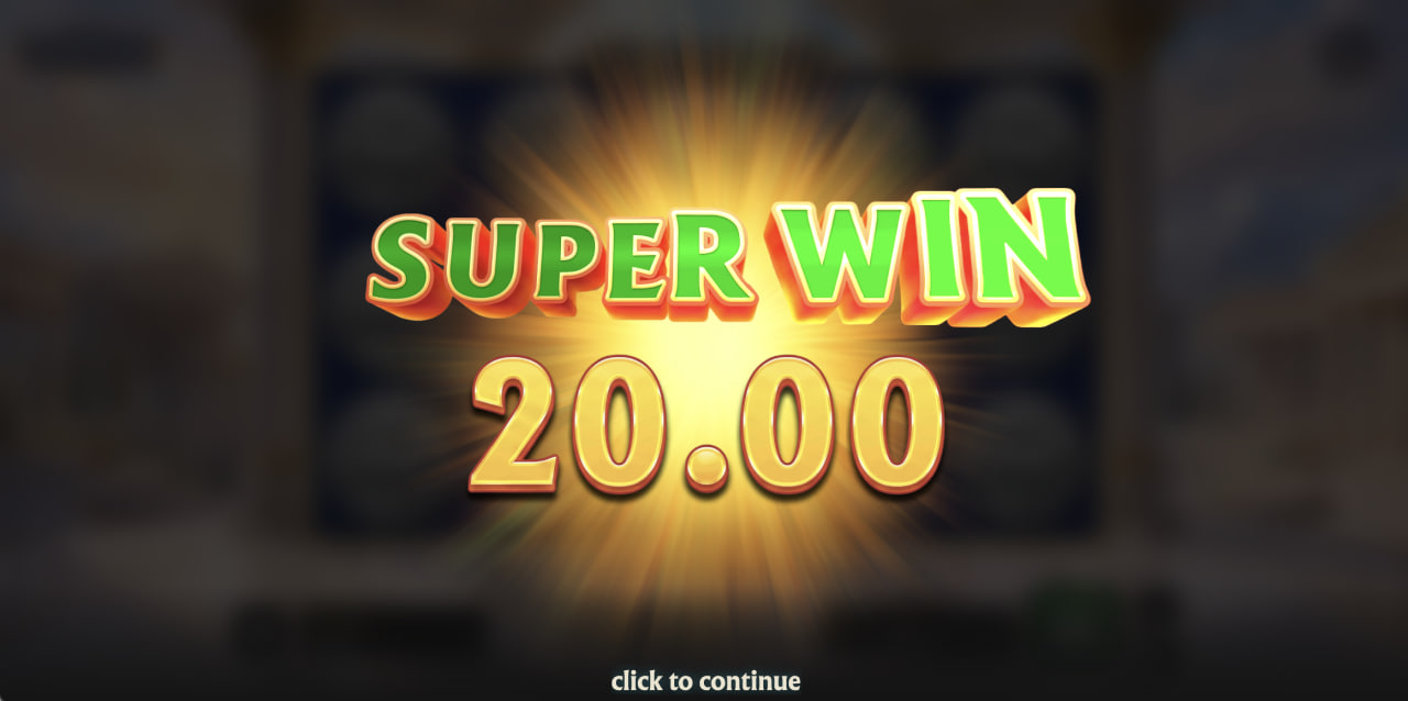 شاشة Super Win الاحتفالية في Zeus Flip